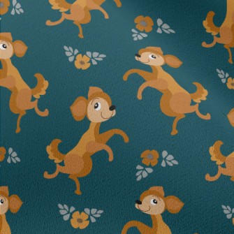 Dancing Puppy With Flowers Chiffon