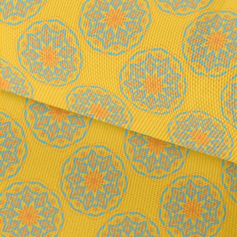 Blue And Yellow Contrast Print Waterproof Oxford