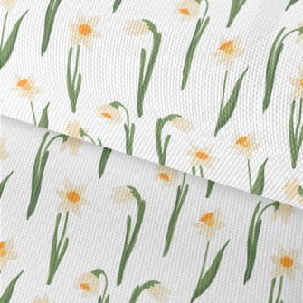 Hand Drawn Daffodils Waterproof Oxford