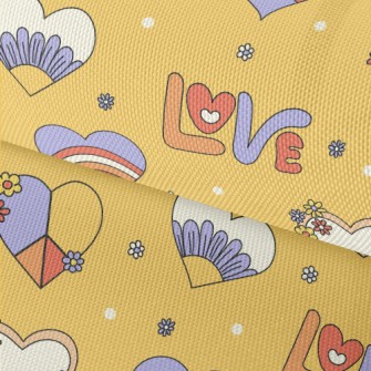 Retro Hippie Love Heart Waterproof Oxford