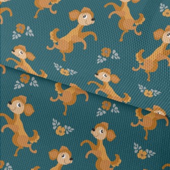 Dancing Puppy With Flowers Waterproof Oxford