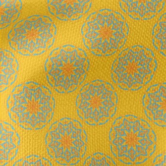 Blue And Yellow Contrast Print Waterproof Canvas