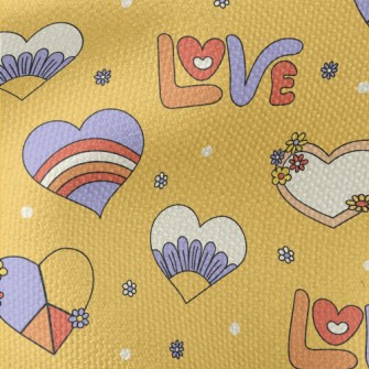 Retro Hippie Love Heart Waterproof Canvas