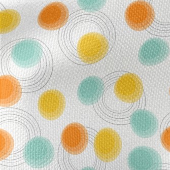 Blue And Orange Dots Waterproof Canvas