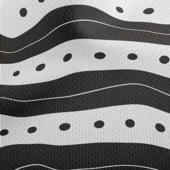 Simple Stripes And Dots Athletic Mesh Flat Back