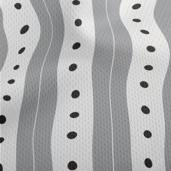 Gray Stripes Dots Athletic Mesh Flat Back