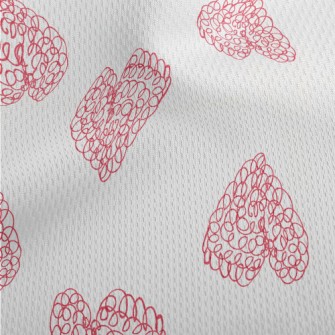 Ballpoint Pen Graffiti Heart Athletic Mesh Flat Back