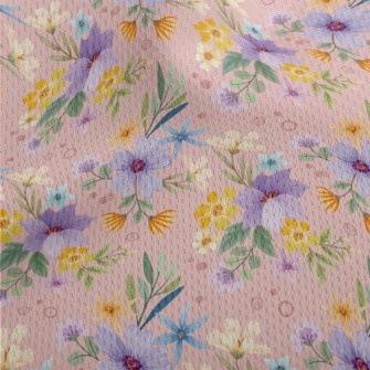 Garden Blooming Flowers Athletic Mesh Flat Back