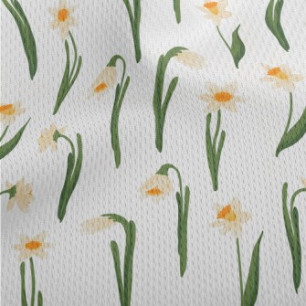 Hand Drawn Daffodils Athletic Mesh Flat Back