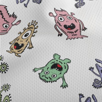 Friendly Cartoon Monster Athletic Mesh Flat Back