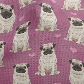 Hand Drawn Pug Athletic Mesh Flat Back