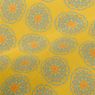 Blue And Yellow Contrast Print Performance Linen