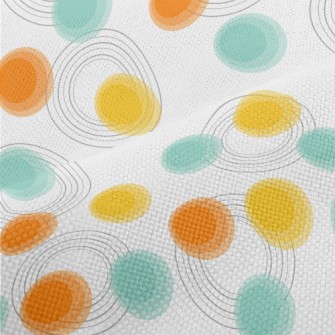 Blue And Orange Dots Performance Linen