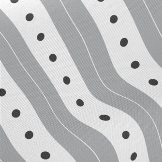Gray Stripes Dots Twill