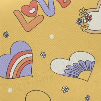 Retro Hippie Love Heart Twill
