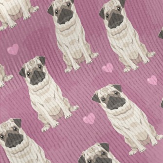Hand Drawn Pug Standard Corduroy