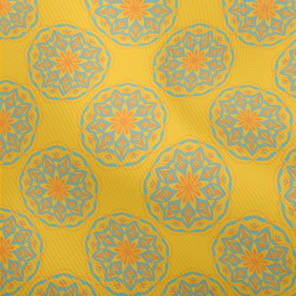 Blue And Yellow Contrast Print Dobby