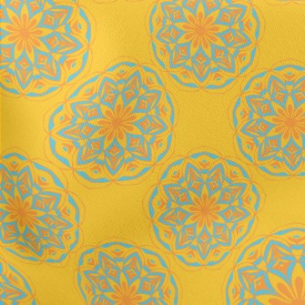 Blue And Yellow Contrast Print Stretch Ponte