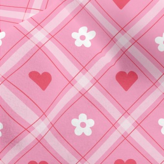 Love Heart And White Flowers Micro Fleece