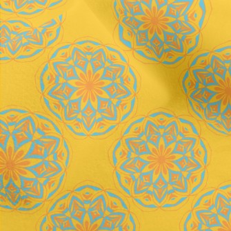 Blue And Yellow Contrast Print Micro Fleece