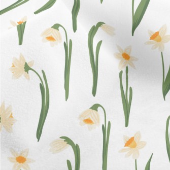 Hand Drawn Daffodils Micro Fleece