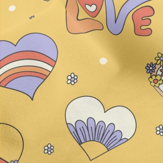 Retro Hippie Love Heart Micro Fleece