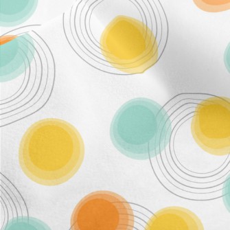 Blue And Orange Dots Micro Fleece