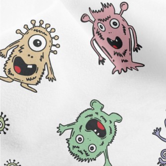 Friendly Cartoon Monster Micro Fleece