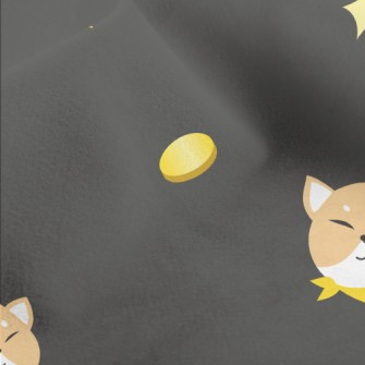 Akita Dog And Coins Micro Fleece