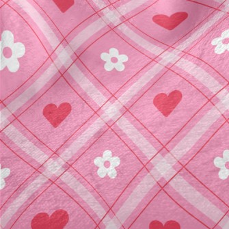 Love Heart And White Flowers Minky