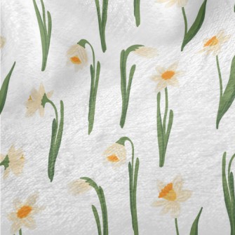 Hand Drawn Daffodils Minky