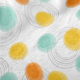 Blue And Orange Dots Minky