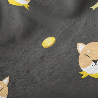 Akita Dog And Coins Minky