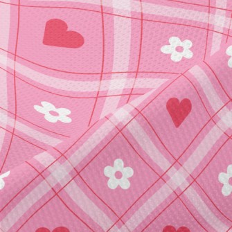 Love Heart And White Flowers Piqué