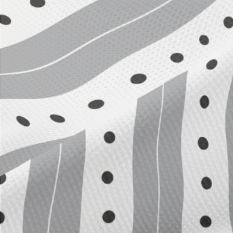 Gray Stripes Dots Piqué