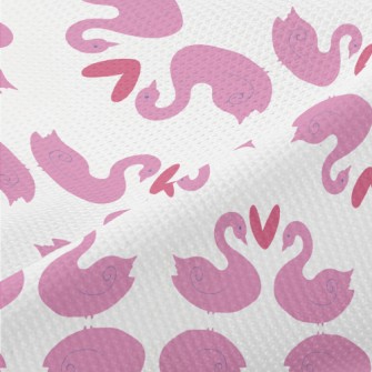Romantic Cartoon Flamingo Piqué