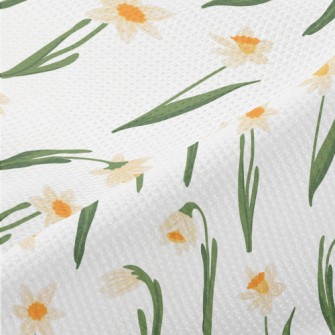 Hand Drawn Daffodils Piqué