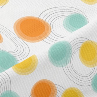 Blue And Orange Dots Piqué