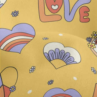 Retro Hippie Love Heart Lightweight Performance Linen