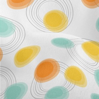 Blue And Orange Dots Lightweight Performance Linen