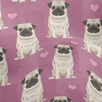 Hand Drawn Pug Lightweight Performance Linen