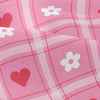 Plaid Heart Small White Flower Modern Jersey