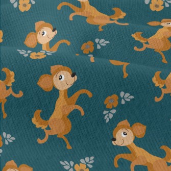 Dancing Puppy With Flowers Modern Jersey