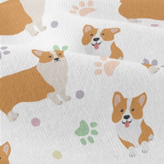 Corgi And Colorful Footprints Modern Jersey