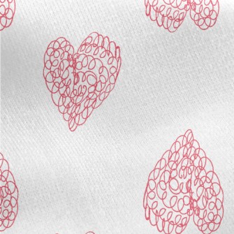 Ballpoint Pen Graffiti Heart Jersey Backed Fleece
