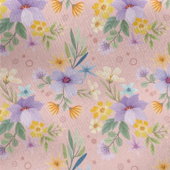 Garden Blooming Flowers Jersey Backed Fleece
