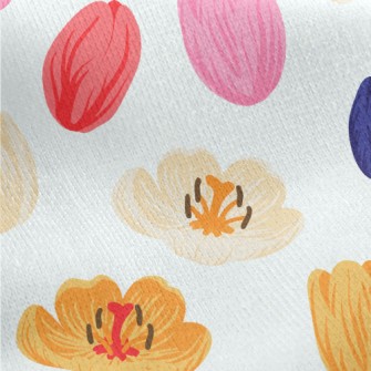 Spring Flowers In Full Bloom Jersey Backed Fleece