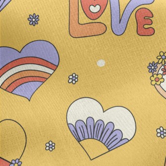 Retro Hippie Love Heart Jersey Backed Fleece