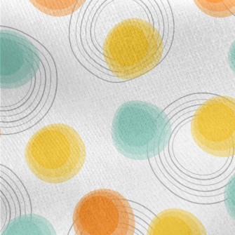 Blue And Orange Dots Jersey Backed Fleece