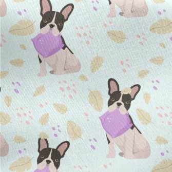 Cartoon Puppy Biting Pillow Jersey Backed Fleece